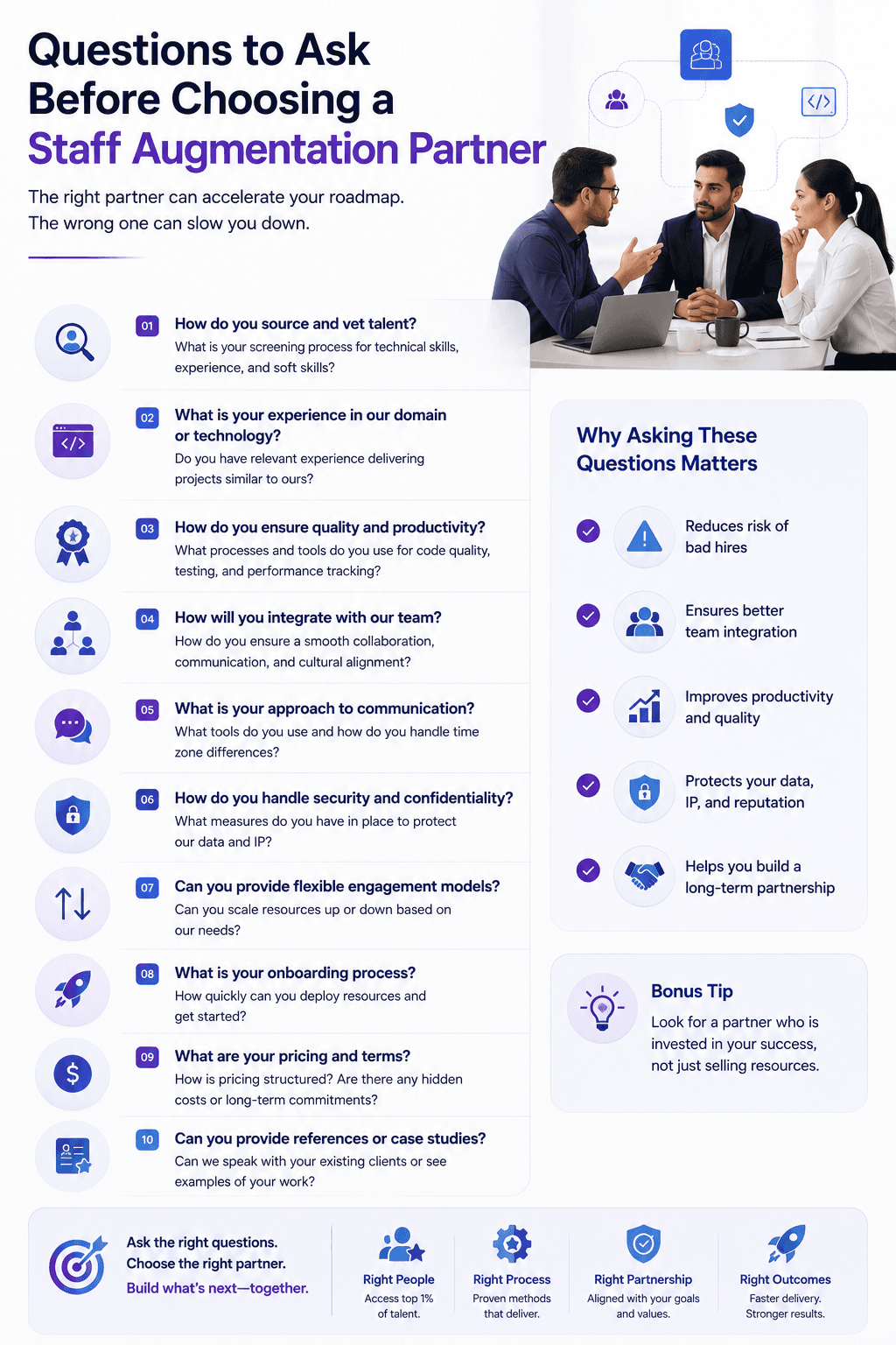 Checklist for evaluating a staff augmentation vendor before signing a contract